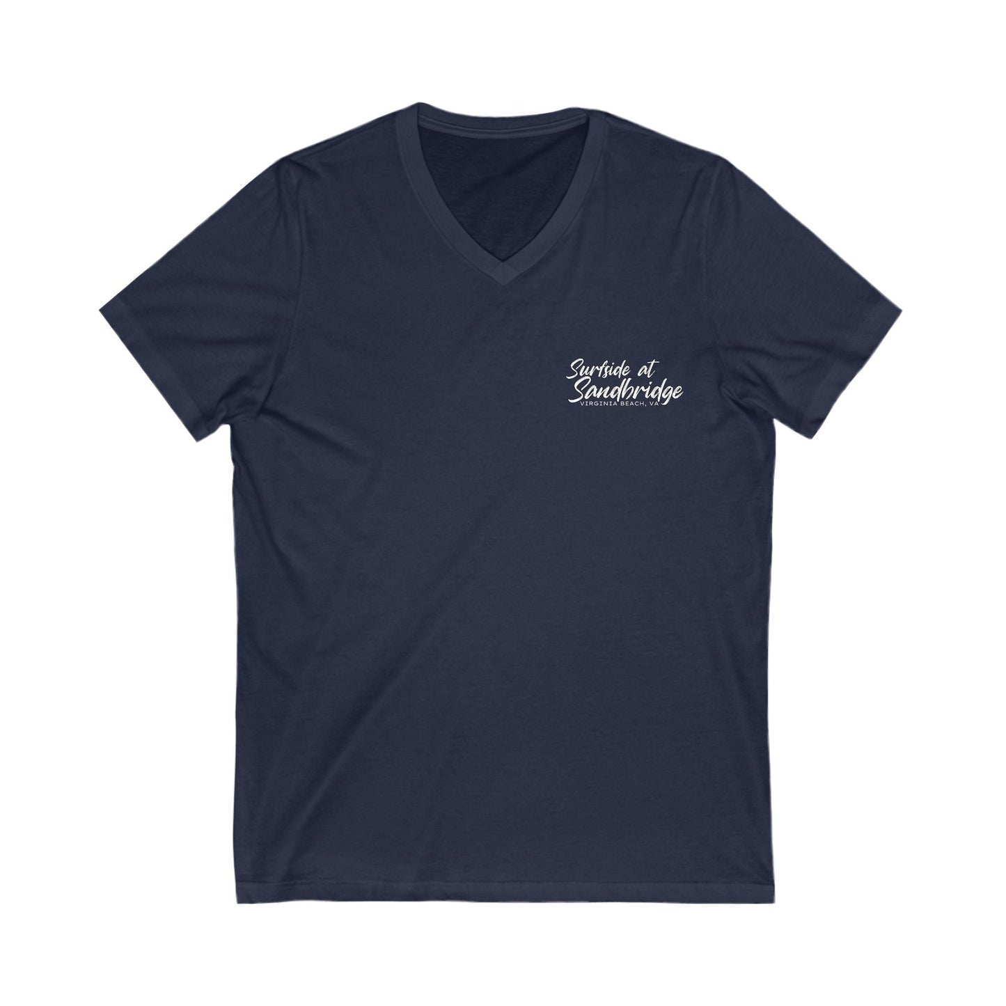 V-neck S / Navy Surfside at Sandbridge Virginia Camper V-Neck Tee