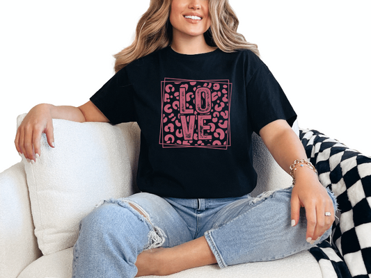 Black T-shirt Love Square Tee