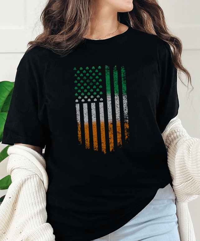 T-Shirt Black / S American Flag Irish Gradient Tee