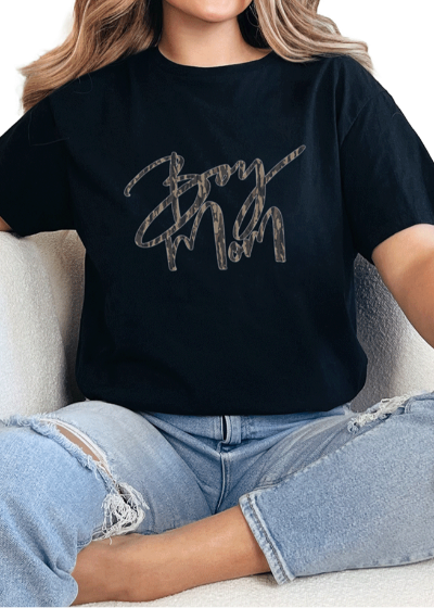 T-Shirt Black / S Camo Boy Mom 2 Tee