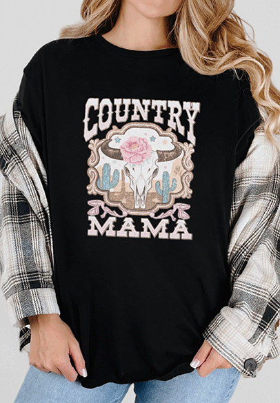 T-Shirt Black / S Country Mama Tee