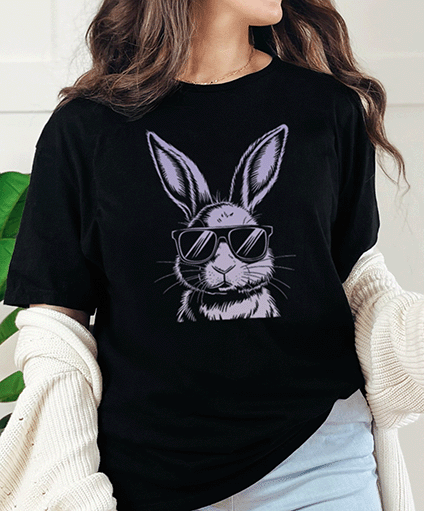 T-Shirt Black / S Easter Bunny With Sunglasses Tee