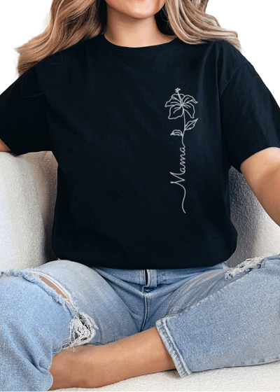 T-Shirt Black / S Flower Mama Tee