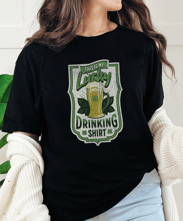 T-Shirt Black / S Lucky Drinking Shirt Tee