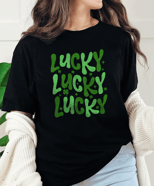 T-Shirt Black / S Lucky Lucky Lucky Tee