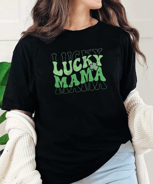 T-Shirt Black / S Lucky Mama Wave Tee