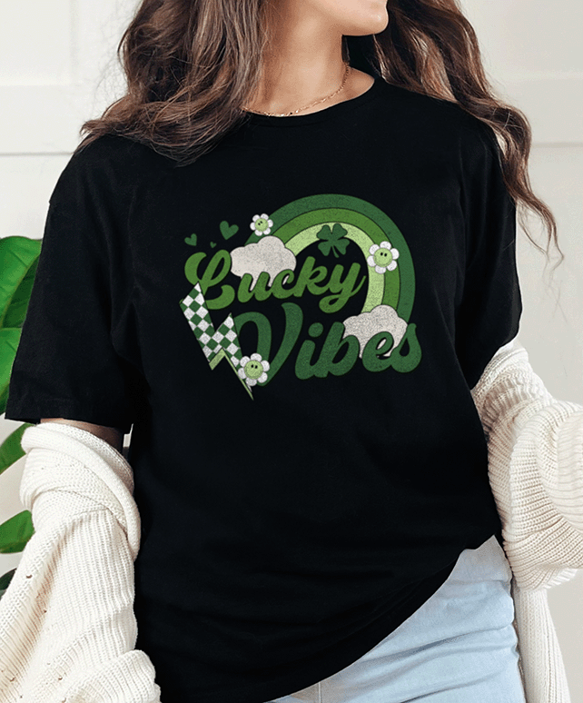 T-Shirt Black / S Lucky Vibes Retro Tee