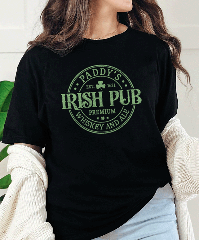 T-Shirt Black / S Paddys Irish Pub Tee Green