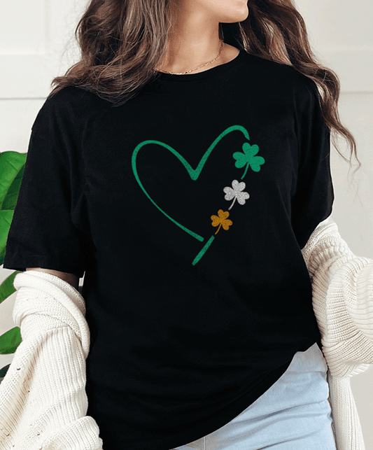 T-Shirt Black / S St. Patrickes Day Heart  Tee
