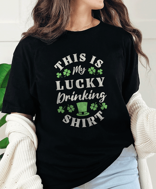 T-Shirt Black / S This Is My Lucky Drinking Shirt Tee 2