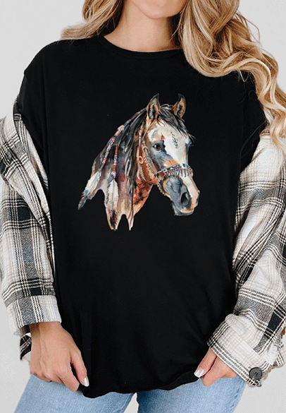 T-Shirt Black / S Watercolor Horse 2 Tee