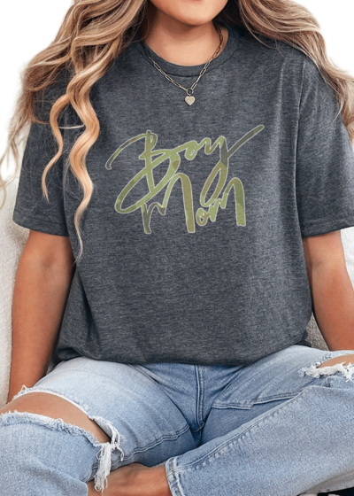 T-Shirt Dark Heather / S Camo Boy Mom 1 Tee