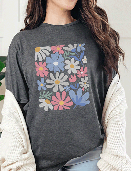 T-Shirt Dark Heather / S Trump Flowers with Hidden Text Tee