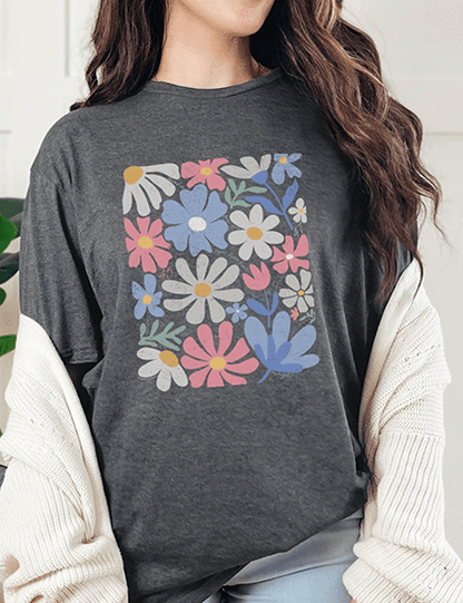 T-Shirt Dark Heather / S Trump Flowers with Hidden Text Tee