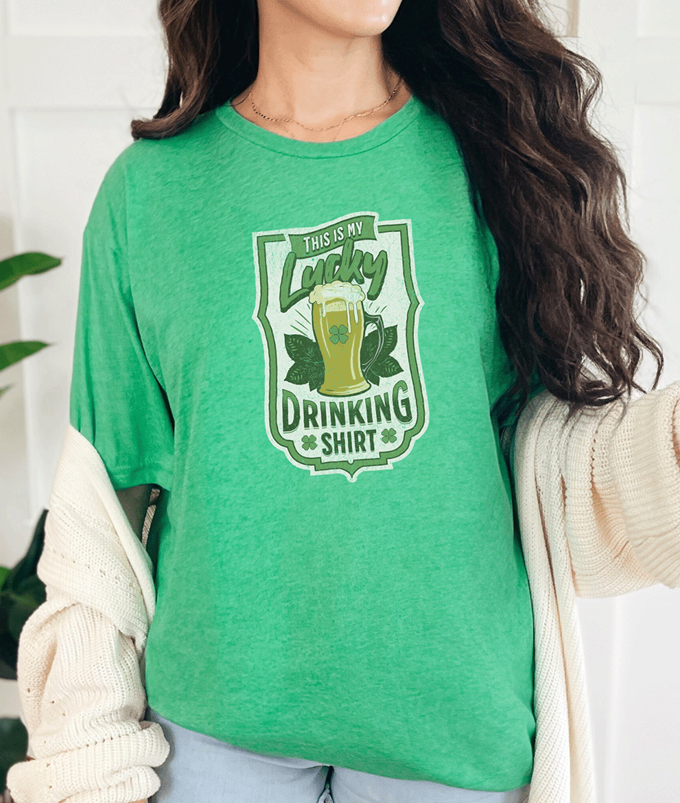 T-Shirt Heather Irish Green / S Lucky Drinking Shirt Tee