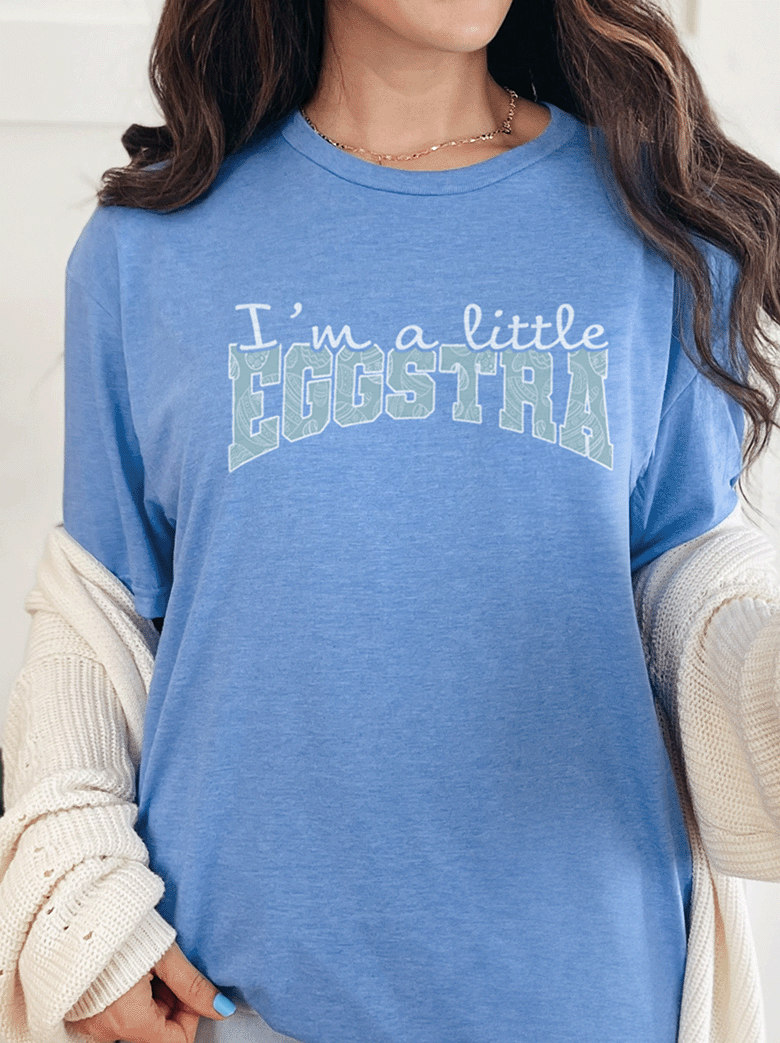 T-Shirt Heather Royal / S I'm A Little Eggstra Tee