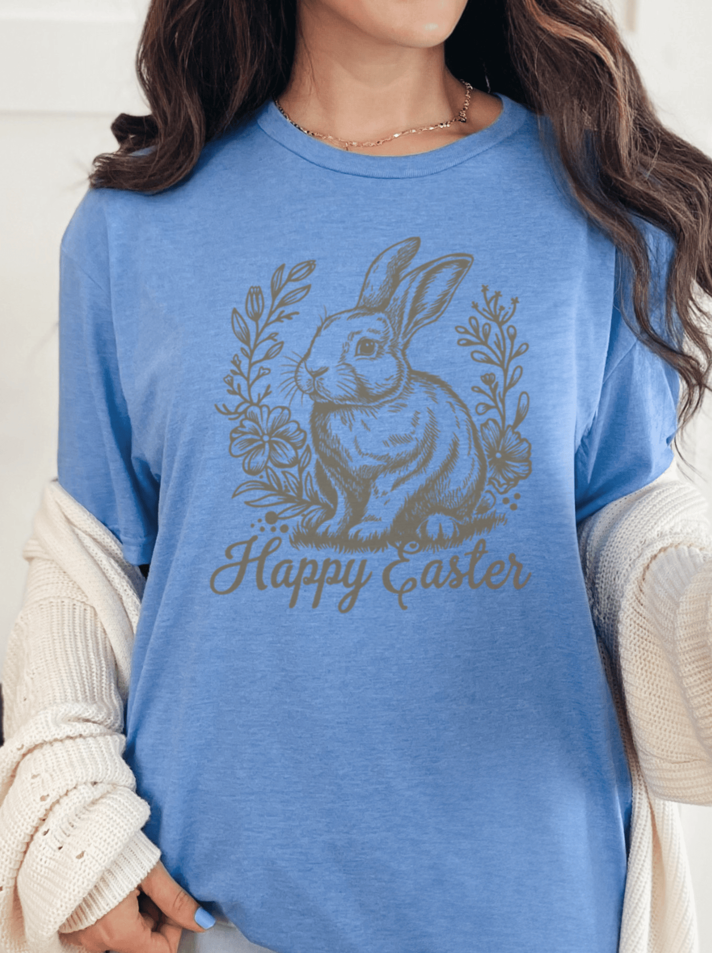 T-Shirt Heather Royal / S Monochrome Happy Easter Tee