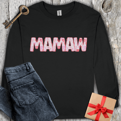 Long-sleeve Black / S Memaw Watercolor Long Sleeve Tee