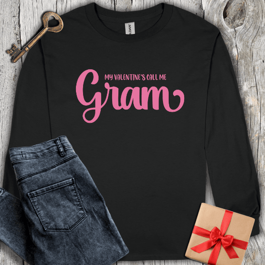 Long-sleeve Black / S My Valentines Call Me Gram Long Sleeve Tee