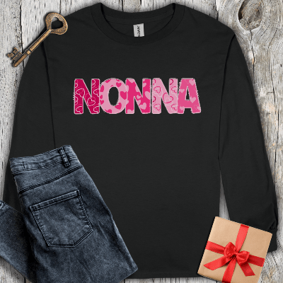 Long-sleeve Black / S Nonna Hearts Long Sleeve Tee