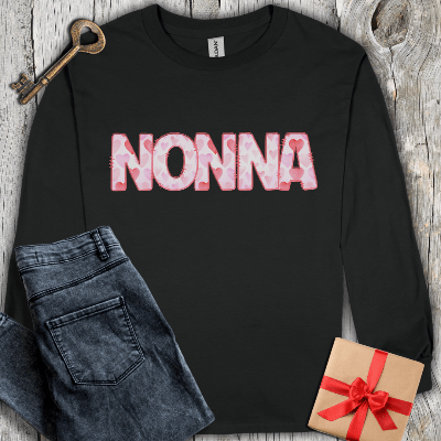 Long-sleeve Black / S Nonna Watercolor Long Sleeve Tee