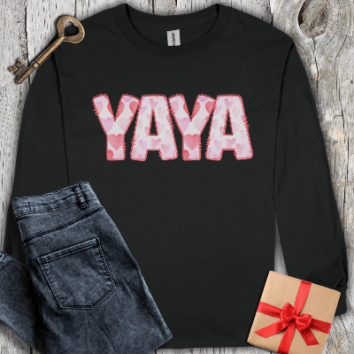 Long-sleeve Black / S Yaya Watercolor Long Sleeve Tee