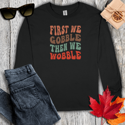 Long-sleeve S / Black First We Gobble Long Sleeve Tee