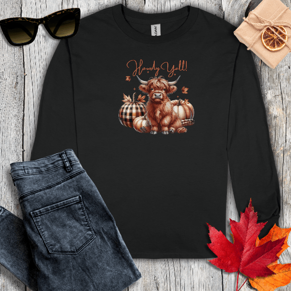 Long-sleeve S / Black Howdy Yall Long Sleeve Tee