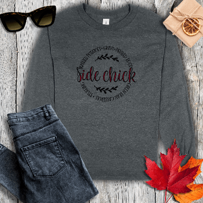 Long-sleeve S / Dark Heather Side Chick Long Sleeve Tee