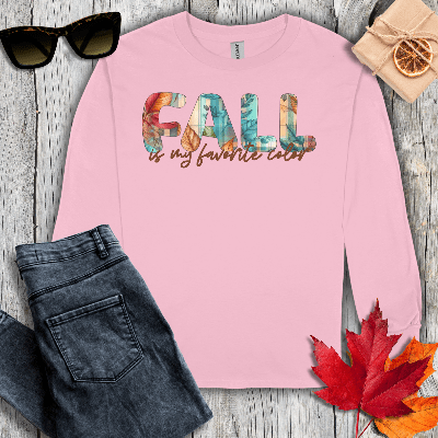 Long-sleeve S / Light Pink Fall Is My Favorite Color Long Sleeve Tee