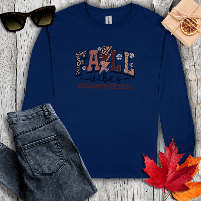 Long-sleeve S / Navy Fall Vibes Retro Long Sleeve Tee
