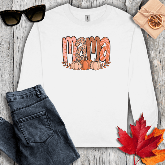 Long-sleeve S / White Fall Mama Long Sleeve Tee