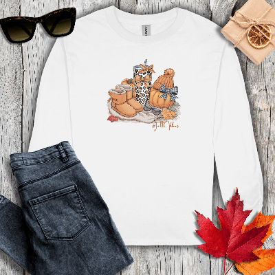 Long-sleeve S / White #FallVibes Long Sleeve Tee