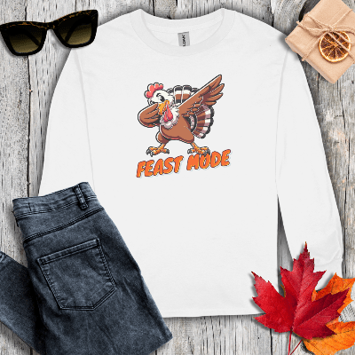 Long-sleeve S / White Feast Mode Long Sleeve Tee