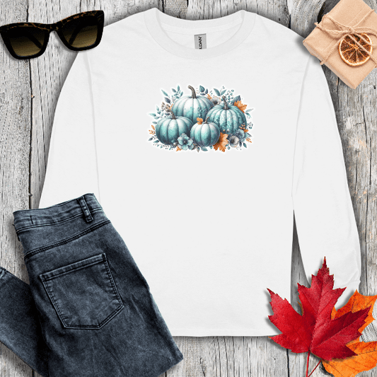 Long-sleeve S / White Four Pumpkins Long Sleeve Tee