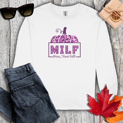 Long-sleeve S / White MILF Long Sleeve Tee