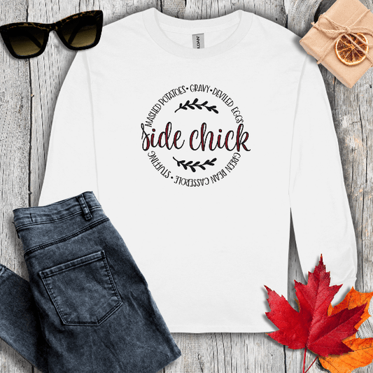 Long-sleeve S / White Side Chick Long Sleeve Tee