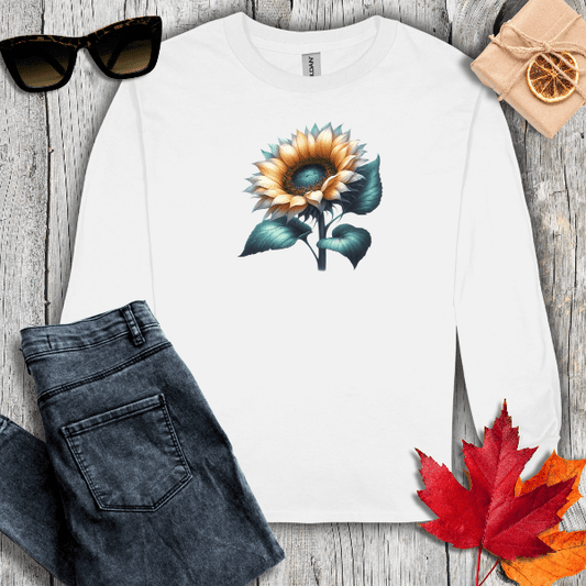 Long-sleeve S / White Sunflower Long Sleeve Tee