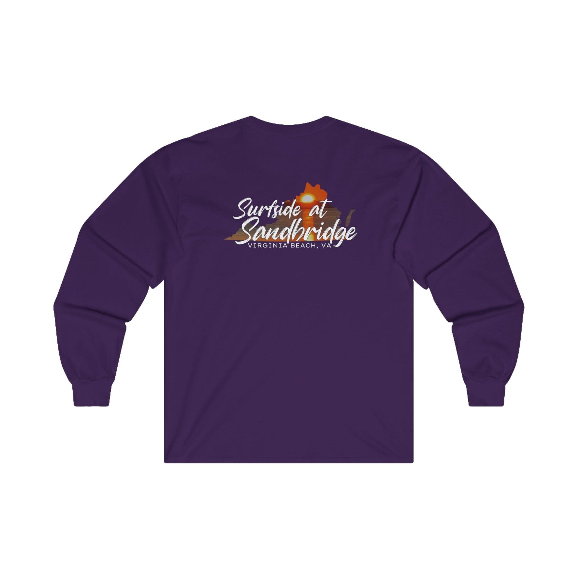 Long-sleeve Surfside at Sandbridge Virginia Outline Long Sleeve Tee