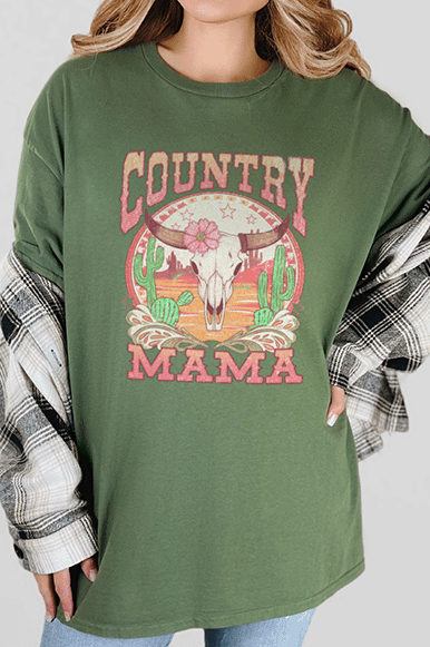 T-Shirt Military Green / S Country Mama 2 Tee