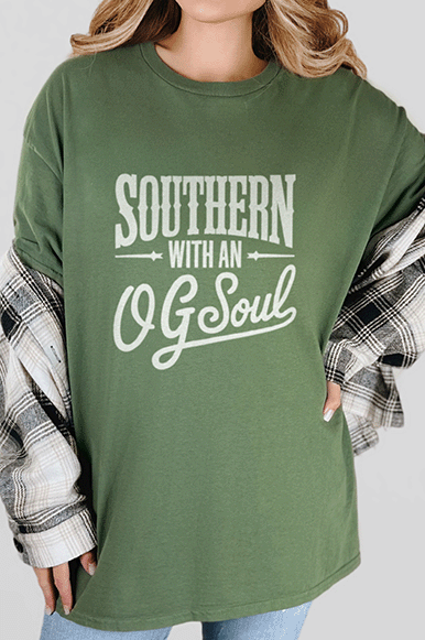 T-Shirt Military Green / S Southern with an OG Soul Tee