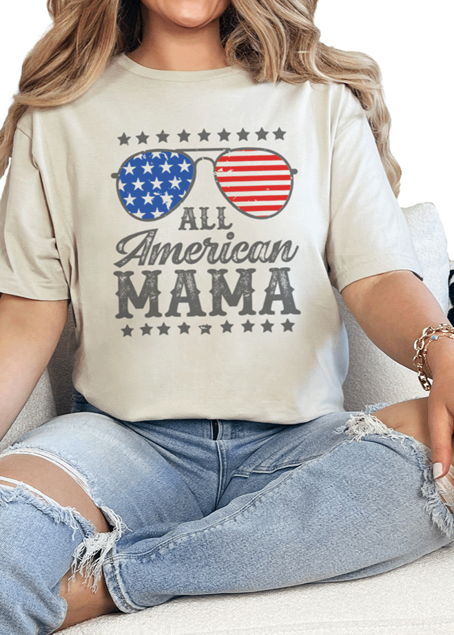 T-Shirt Sand / S All American Mama Tee