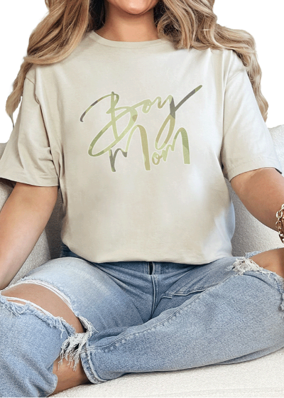 T-Shirt Sand / S Camo Boy Mom 1 Tee