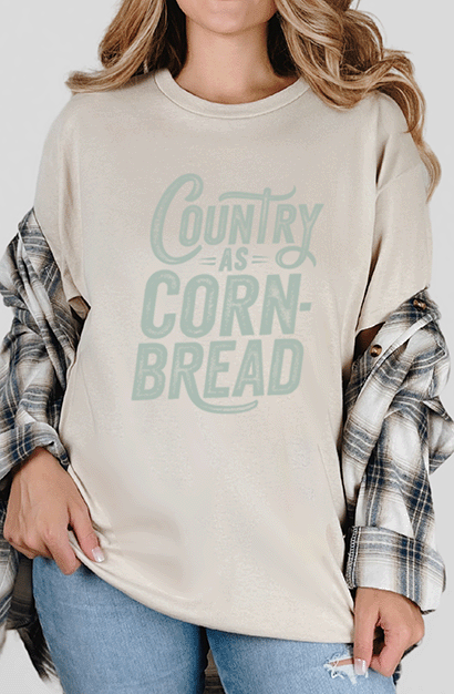 T-Shirt Sand / S Country as Cornbread Tee