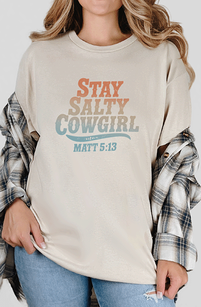 T-Shirt Sand / S Stay Salty Cowgirl Tee