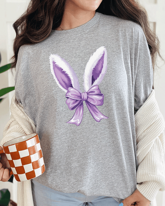 T-Shirt Sport Grey / S Bunny Ears And Bow Tee