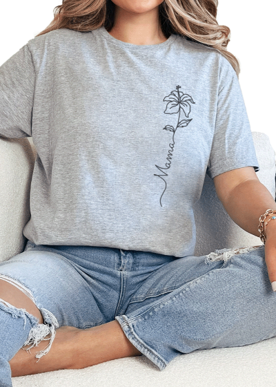 T-Shirt Sport Grey / S Flower Mama Tee