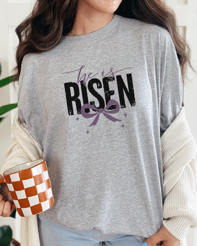 T-Shirt Sport Grey / S He is Risen Coquette Tee