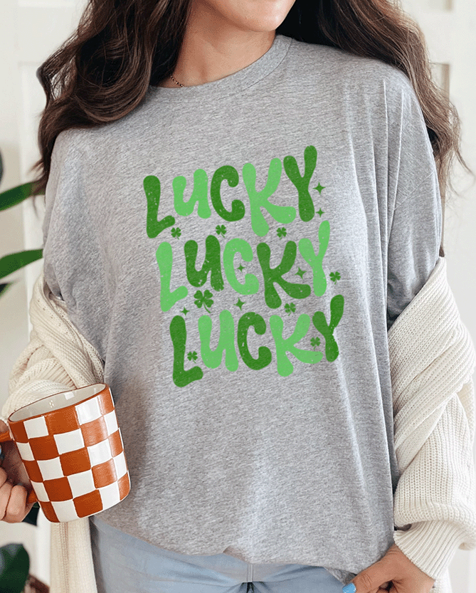 T-Shirt Sport Grey / S Lucky Lucky Lucky Tee
