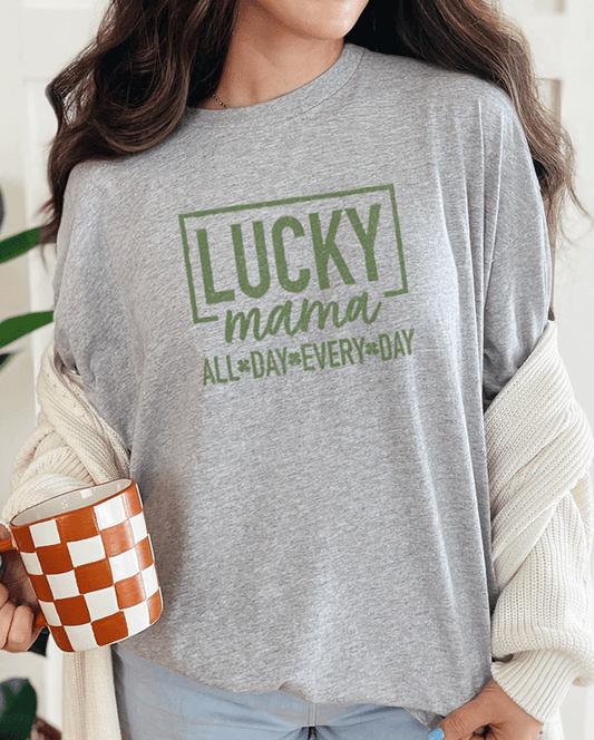 T-Shirt Sport Grey / S Lucky Mama All Day Every Day Tee